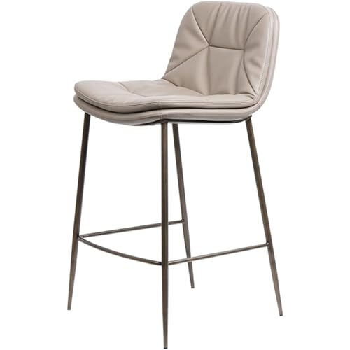 TTCHDPBX Bistrohocker Doppellagiger Barhocker mit Kissen-Design. Bequemer Küchenhocker für Theken-Esszimmerstuhl mit hohen Füßen und Rückenlehne Barstuhl von TTCHDPBX