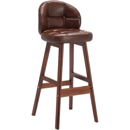 TTCHDPBX Bistrohocker PU-Lederkissen-Barhocker, 73 cm hoher Inselstuhl mit hohen Füßen und Rückenlehne, ergonomische Küchenhocker für Theke Barstuhl von TTCHDPBX