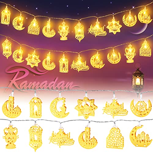 TTCOTOKE Ramadan Lichterkette, 20 LEDs Muslim , 3M Eid Ramadan Laternen Lichterkette, Lichterketten Ramadan Dekoration, Islam Festival Lichter Ramadan Dekoration für Außen Innen von TTCOTOKE