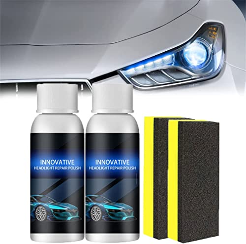 2 Stk Lenspro Scheinwerfer-Reparaturpolitur,Autoscheinwerfer-Reparaturflüssigkeit,3-in-1-Auto-Schnellbeschichtungsspray mit hohem Schutz,für alle Autoscheinwerfer (50 ml) von TTCPUYSA