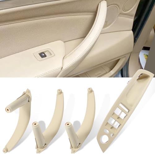 TTCR-II 4PCS Kompatibel mit Türgriff Innen Links + Rechts Compatibel mit X5 E70 2008–2013, X6 E71/E72 2008–2014(Beige) von TTCR-II