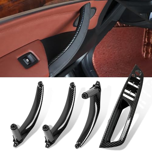TTCR-II 4PCS Kompatibel mit Türgriff Innen Links + Rechts Compatibel mit X5 E70 2008–2013, X6 E71/E72 2008–2014(Kohlefaser-Muster) von TTCR-II