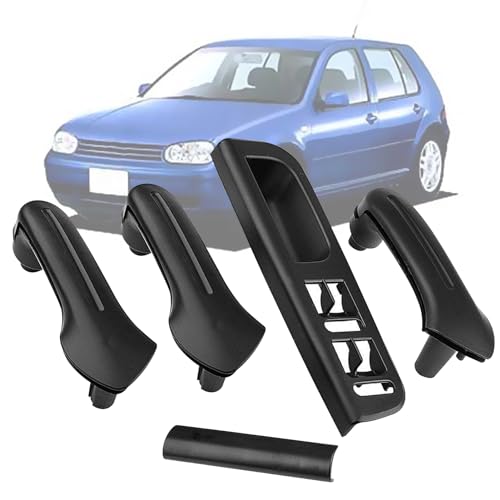 TTCR-II 5 PCS Kompatibel mit Türgriff VW Bora Variant Golf IV Türgriff Innen Rechts +Türgriff Innen Links PASSAT B5/JETTA/GOLF MK4 Handgriff 3B0867172,1J0867172A Ziehgriff der Beifahrertür (Schwarz) von TTCR-II