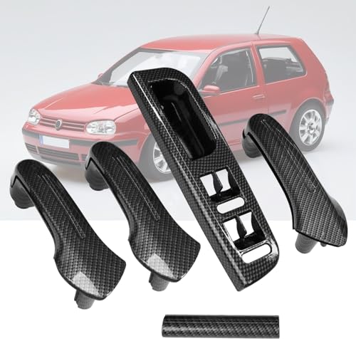 TTCR-II 5 PCS Kompatibel mit Türgriff VW Bora Variant Golf IV Türgriff Innen Rechts +Türgriff Innen Links PASSAT B5/ GOLF MK4 Handgriff 3B0867172,1J0867172A Ziehgriff der Beifahrertür (Carbon) von TTCR-II