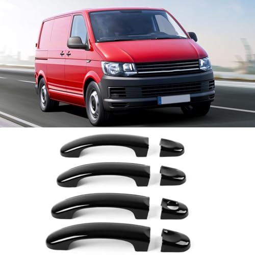 TTCR-II 8 PCS Türgriffabdeckung Kompatibel mit VW T5 Transporter Türgriff 2003-2015，Außentürgriff T6 Transporter 2015-up Für VW Caddy Van Auto TüRgriff Schale 2004–2015 (Glänzendes Schwarz) von TTCR-II
