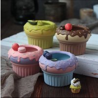 Niedlicher Dessert-Übertopf Handgemachter Keramik Cupcake-Topf Rosa Erdbeere Indoor-Übertopf von TTCraftsStudio