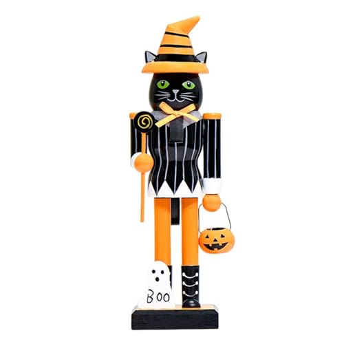 TTETTZ Nussknacker Dekofigur Als Traditionelle Holzpuppe Und Tischschmuck EIN Kunstvoll Gefertigtes Ornament Aus Holz für Fensterbänke Und Regale Im Wohnzimm, Katze von TTETTZ