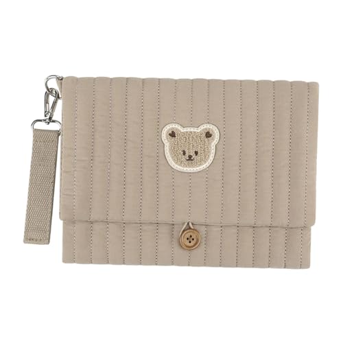 TTETTZ Windeltasche Als Faltbarer Windelbeutel Und Kinderwagentasche EIN Tragbarer Wickeltasche Organizer mit Besticktem Bär für Die Erstausstattung Und Aus, Braun von TTETTZ