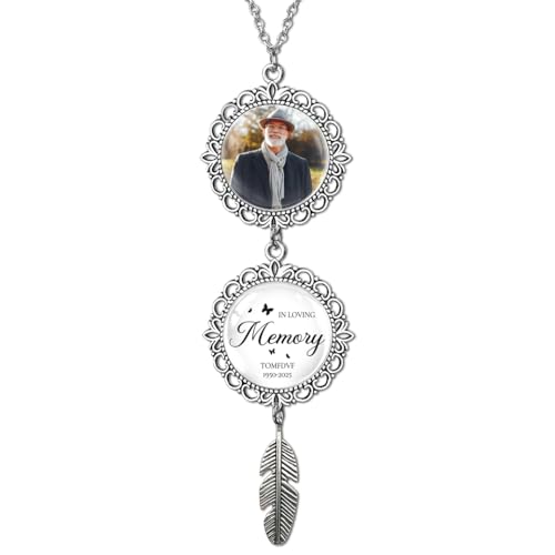 In Loving Memory Individuelle Trauergeschenk Ideen für den Verlust eines geliebten Menschen, personalisiertes Auto-Foto-Ornament, personalisiertes Gedenkfoto, Auto-Charm, Rückansicht-Zubehör für In Loving Memory Individuelle Trauergeschenk Ideen für den Verlust eines geliebten Menschen, personalisiertes Auto-Foto-Ornament, personalisiertes Gedenkfoto, Auto-Charm, Rückansicht-Zubehör für von TTFEVVGX