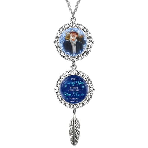 Personalisiertes Auto-Foto-Ornament "I Will Carry You With Me Until I See You Again", personalisierbar, Trauergeschenk, Geschenkideen für den Verlust eines geliebten Menschen, personalisiertes Personalisiertes Auto-Foto-Ornament "I Will Carry You With Me Until I See You Again", personalisierbar, Trauergeschenk, Geschenkideen für den Verlust eines geliebten Menschen, personalisiertes von TTFEVVGX