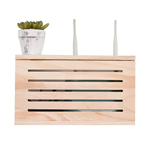 TTFFWW Wooden Wireless Router Storage Box, Wall-Mounted Home and Office Set-top Box Bracket Cover Box Creative Decorative Storage Box,34CM TTFFWW Wooden Wireless Router Storage Box, Wall-Mounted Home and Office Set-top Box Bracket Cover Box Creative Decorative Storage Box,34CM von TTFFWW