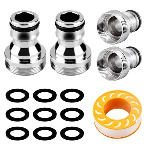 4 Wasserhahns Adapter Galvanisiertes Kupfermaterial Hochwertige Gartenschlauchs Verbinder Inkl 2 Dichtungsband Wasserhahn Adapters Gartenschlauch Gartenschlauch Anschluss,Wasserhahns Adapters(22/24MM) von TTIAYAO