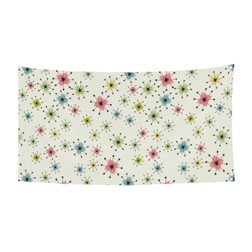 Atomic Stars Retro Muster Druck Halloween Banner Perfekt für Halloween Weihnachten Einseitiges Design Party Decor Supplies von TTIGLHOH