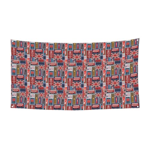 England-Symbole, bedruckt, Halloween-Banner, perfekt für Halloween, Weihnachten, einseitiges Design, Party-Dekor von TTIGLHOH