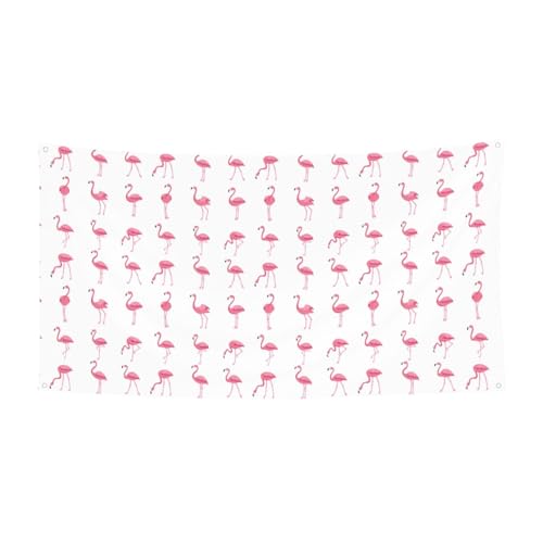 Flamingos auf weißem Druck, Halloween-Banner, perfekt für Halloween, Weihnachten, einseitiges Design, Party-Dekor von TTIGLHOH