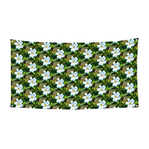 Hawaii-Blumen-1-Druck, Halloween-Banner, perfekt für Halloween, Weihnachten, einseitiges Design, Party-Dekor von TTIGLHOH