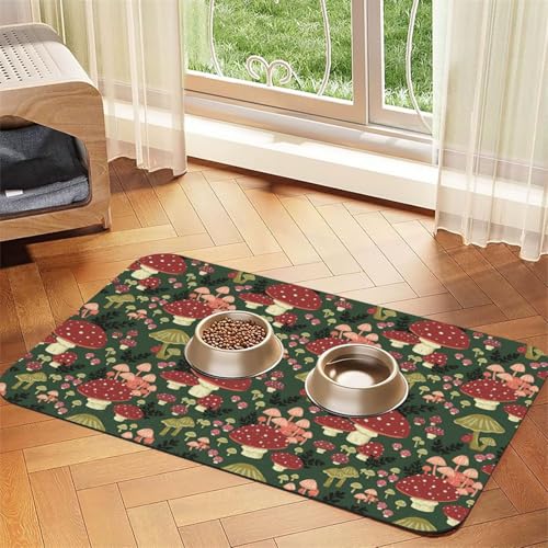 Helle Pilze Kunstdruck, saugfähige Leder-Tischdecke für Hunde und Katzen, Futtermatte, 60 x 40 cm, 4 mm dick Helle Pilze Kunstdruck, saugfähige Leder-Tischdecke für Hunde und Katzen, Futtermatte, 60 x 40 cm, 4 mm dick von TTIGLHOH