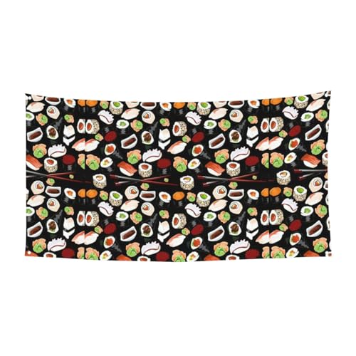 Japanisches Sushi-Banner mit schwarzem Druck, perfekt für Halloween, Weihnachten, einseitiges Design, Party-Dekor von TTIGLHOH