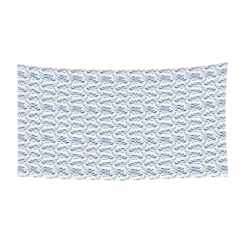 Kleines blaues Wal Schwimmen Druck Halloween Banner perfekt für Halloween Weihnachten einseitiges Design Party Dekor Supplies von TTIGLHOH