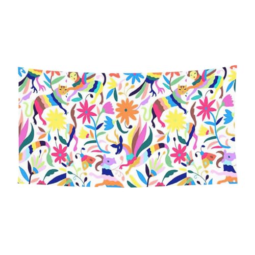 Mexikanische Otomi-Tiere, bedruckt, Halloween-Banner, perfekt für Halloween, Weihnachten, einseitiges Design, Party-Dekor-Zubehör von TTIGLHOH