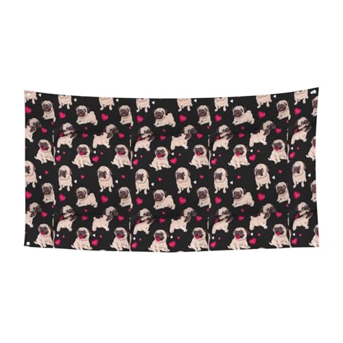 Niedlicher Mops-Druck, Halloween-Banner, perfekt für Halloween, Weihnachten, einseitiges Design, Party-Dekoration von TTIGLHOH
