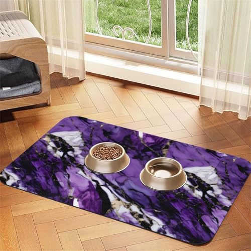 Saugfähige Leder-Tischdecke für Hunde und Katzen, Marmor-Aufdruck, 60 x 40 cm, 4 mm dick von TTIGLHOH