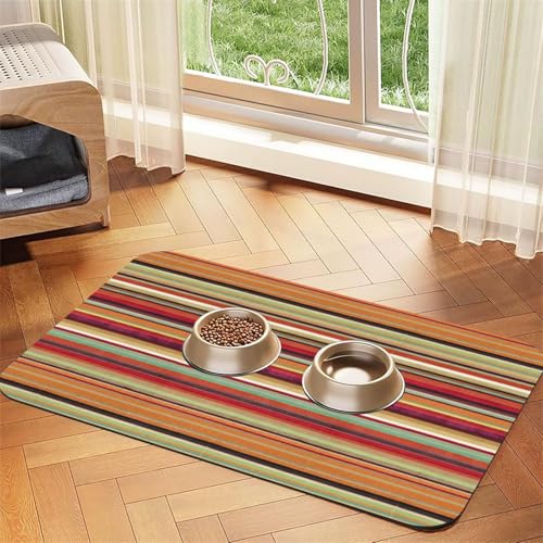 Saugfähige Leder-Tischdecke für Hunde und Katzen, Motiv Regenbogen, 60 x 40 cm, 4 mm dick von TTIGLHOH