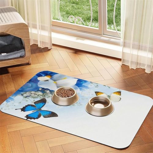 Saugfähige Leder-Tischdecke für Hunde und Katzen, Motiv: Blumen und Schmetterlinge, 60 x 40 cm, 4 mm dick Saugfähige Leder-Tischdecke für Hunde und Katzen, Motiv: Blumen und Schmetterlinge, 60 x 40 cm, 4 mm dick von TTIGLHOH