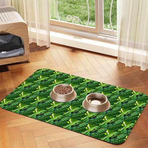 Saugfähige Leder-Tischdecke für Hunde und Katzen, Motiv: Froschblätter, 60 x 40 cm, 4 mm dick von TTIGLHOH