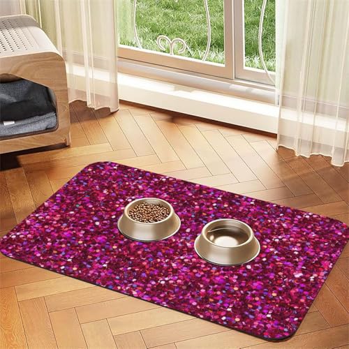 Saugfähige Leder-Tischdecke mit Glitzermuster für Hunde und Katzen, Futtermatte, 60 x 40 cm, 4 mm dick Saugfähige Leder-Tischdecke mit Glitzermuster für Hunde und Katzen, Futtermatte, 60 x 40 cm, 4 mm dick von TTIGLHOH