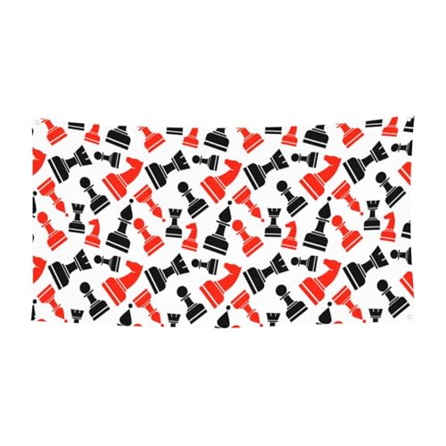 Schachmuster-Druck, Halloween-Banner, perfekt für Halloween, Weihnachten, einseitiges Design, Party-Dekor von TTIGLHOH