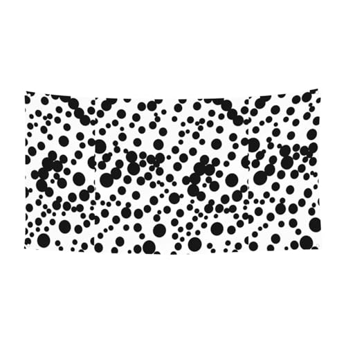 Schwarz-weißes Halloween-Banner mit großem Punkt-Druck, perfekt für Halloween, Weihnachten, einseitiges Design, Party-Dekor von TTIGLHOH