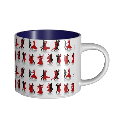 TTIGLHOH Ballroom Dance Printing Trinkbecher Große Kapazität Keramikbecher Geeignet für Cafés Stabile Konstruktion Rutschfeste Unterseite von TTIGLHOH