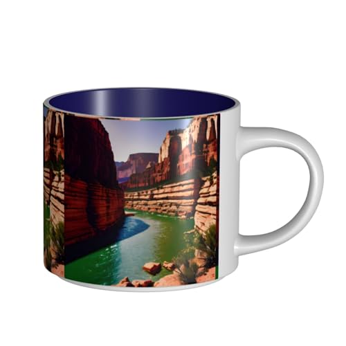 TTIGLHOH Grand Canyon Bedruckte Trinkbecher mit großem Fassungsvermögen, Keramikbecher, geeignet für Cafés, stabile Konstruktion, rutschfeste Unterseite von TTIGLHOH
