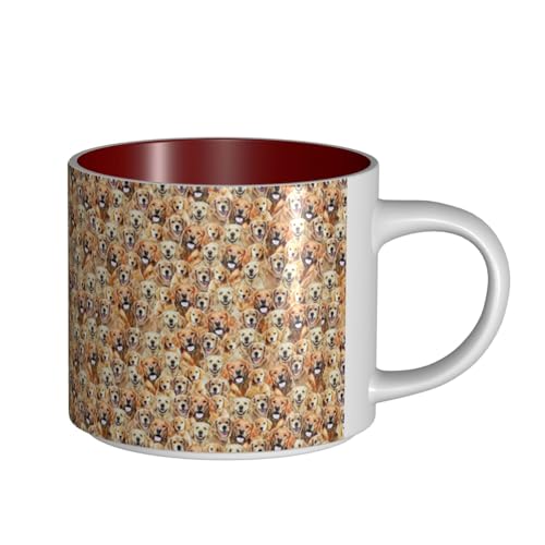 TTIGLHOH Labrador Retriever Hunde bedruckter Trinkbecher große Kapazität Keramikbecher geeignet für Cafés stabile Konstruktion rutschfeste Unterseite von TTIGLHOH