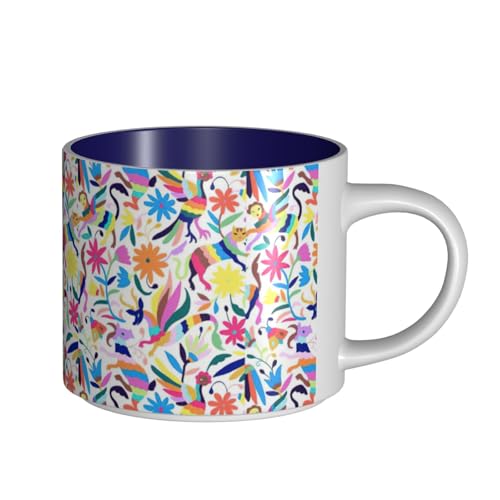 TTIGLHOH Mexikanische Otomi-Tier-Druck-Trinkbecher, große Kapazität, Keramikbecher, geeignet für Cafés, stabile Konstruktion, rutschfeste Unterseite TTIGLHOH Mexikanische Otomi-Tier-Druck-Trinkbecher, große Kapazität, Keramikbecher, geeignet für Cafés, stabile Konstruktion, rutschfeste Unterseite von TTIGLHOH