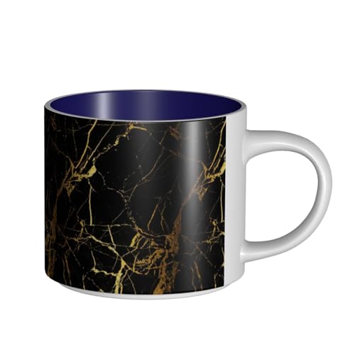 TTIGLHOH Schwarz-goldener Marmor-Druck, Trinkbecher, große Kapazität, Keramikbecher, geeignet für Cafés, stabile Konstruktion, rutschfeste Unterseite TTIGLHOH Schwarz-goldener Marmor-Druck, Trinkbecher, große Kapazität, Keramikbecher, geeignet für Cafés, stabile Konstruktion, rutschfeste Unterseite von TTIGLHOH