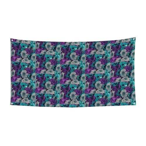 Violette und blaugrüne Blumen, bedruckt Halloween-Banner, perfekt für Halloween, Weihnachten, einseitiges Design, Party-Dekor Violette und blaugrüne Blumen, bedruckt Halloween-Banner, perfekt für Halloween, Weihnachten, einseitiges Design, Party-Dekor von TTIGLHOH