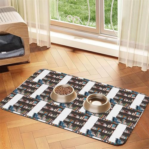 saugfähige Leder-Tischdecke für Hunde und Katzen, Motiv: Bibliothek, Bücherregal, bedruckt, 4 mm dick saugfähige Leder-Tischdecke für Hunde und Katzen, Motiv: Bibliothek, Bücherregal, bedruckt, 4 mm dick von TTIGLHOH