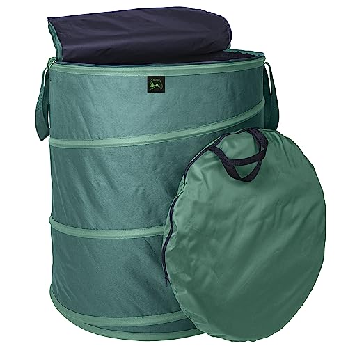 TTL Garden 270L Deluxe Pop Up Gartensack mit Deckel - 220gsm 600D Oxford 270 Liter Gartenabfallsack faltbar groß stabil Laubsack Sack & Behälter für Grünschnitt Garten Abfall selbstaufstellend von TTL Commerce