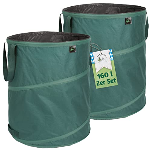 TTL Garden 2x 160L Premium Pop Up Gartensack - 220gsm 600D Oxford 2er Set 160 Liter Gartenabfallsack faltbar extra stabil - Laubsack Sack & Behälter Grünschnitt Garten Abfall selbstaufstellend TTL Garden 2x 160L Premium Pop Up Gartensack - 220gsm 600D Oxford 2er Set 160 Liter Gartenabfallsack faltbar extra stabil - Laubsack Sack & Behälter Grünschnitt Garten Abfall selbstaufstellend von TTL Commerce