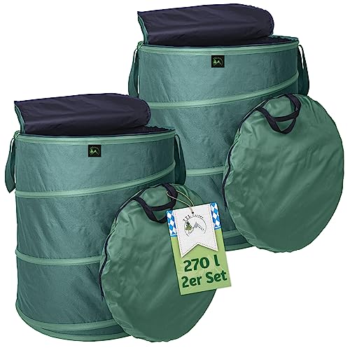 TTL Garden 2x 270L Pop Up Gartensack Deluxe mit Deckel - 220gsm 600D Oxford 2er Set 270 Liter Gartenabfallsack faltbar groß stabil - Laubsack Sack für Grünschnitt Garten Abfall selbstaufstellend TTL Garden 2x 270L Pop Up Gartensack Deluxe mit Deckel - 220gsm 600D Oxford 2er Set 270 Liter Gartenabfallsack faltbar groß stabil - Laubsack Sack für Grünschnitt Garten Abfall selbstaufstellend von TTL Commerce