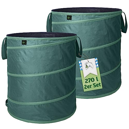 TTL Garden 2x 270L Premium Pop Up Gartensack - 220gsm 600D Oxford 2er Set 270 Liter Gartenabfallsack faltbar groß stabil Laubsack Sack Behälter Grünschnitt Garten Abfall selbstaufstellend TTL Garden 2x 270L Premium Pop Up Gartensack - 220gsm 600D Oxford 2er Set 270 Liter Gartenabfallsack faltbar groß stabil Laubsack Sack Behälter Grünschnitt Garten Abfall selbstaufstellend von TTL Commerce