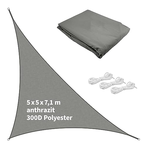 TTL Garden 5x5x7,1m Sonnensegel Dreieck rechtwinklig anthrazit - Premium Polyester 300D 160g/m² 93% Abschattung - Sonnenschutz & Wetterschutz für Garten, Balkon & Terrasse, mit 3X Schnur 1,5m TTL Garden 5x5x7,1m Sonnensegel Dreieck rechtwinklig anthrazit - Premium Polyester 300D 160g/m² 93% Abschattung - Sonnenschutz & Wetterschutz für Garten, Balkon & Terrasse, mit 3X Schnur 1,5m von TTL Commerce