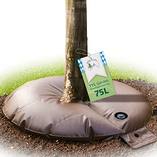 TTL Garden Bewässerungsring 3X 75L - Baumring Baumbeutel 3er Set 75 Liter zur Tröpfchenbewässerung für Sträucher Hecke Bäume - 400g/m² PVC robust & UV-stabil - Garten Gießring Wasserbeutel von TTL Commerce