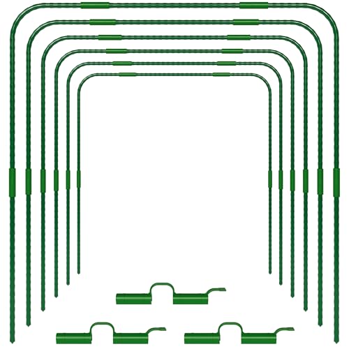 TTL GARDEN Vario 120 6xTunnelbogen System - 6er Set Folientunnel Bögen H 126 x B 128 cm zur Beetabdeckung - 4 mögliche Größen - rostfreie Stahl Tunnelbögen kunststoffbeschichtet + 30 Halteclips von TTL GARDEN