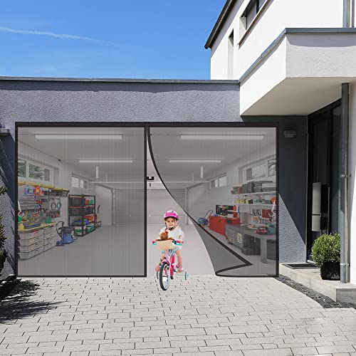 Magnet Fliegengitter， 70x190cm Balkontür ohne Bohren Zuschneidbar, Türvorhang Fliegenschutz, Insektenschutz Tür Vorhang mit Verbreitertem Klebeband (Schwarz) von TTMLED