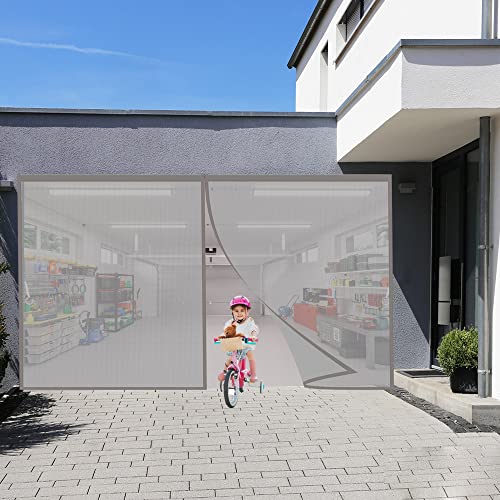 Magnet Fliegengitter Tür, 110x235cm Insektenschutz Mückenschutz Tur Magnetische Adsorption Fliegengittertüren Automatisches SchließEn, für Flure/Türen/Fenster (Grau) von TTMLED
