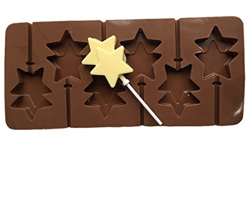 TTOA - 6 Mulden Sterne Silikon Lutscher Form | Weihnachten Party Form | Party Kuchen Dekoration | 6 Stäbchen im Lieferumfang enthalten TTOA - 6 Mulden Sterne Silikon Lutscher Form | Weihnachten Party Form | Party Kuchen Dekoration | 6 Stäbchen im Lieferumfang enthalten von TTOA