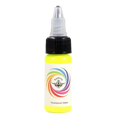 TTOOGO 15 ml UV Tattoo Ink Set Fluoreszierende Regenbogenfarben für Tätowierungen, die Glühen-in-The-Dark-Effekte hervorheben, Pigmente für Profi,Gelb TTOOGO 15 ml UV Tattoo Ink Set Fluoreszierende Regenbogenfarben für Tätowierungen, die Glühen-in-The-Dark-Effekte hervorheben, Pigmente für Profi,Gelb von TTOOGO